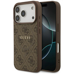 Etui Guess 4G Ring Classic Logo MagSafe  do iPhone 17 Pro brązowy