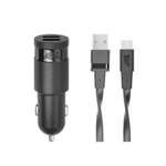 Rivacase Nabíječka Car + USB-C 3,4A / 2xUSB černá