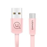 Kabel Plochý USAMS USB-C 1,2 m růžový