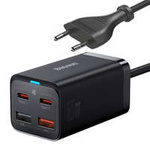 Baseus GaN3 Pro rychlá nabíječka GaN 2 x USB Type C / 2 x USB 65W PD, QC4.0 +, AFC + USB Type C - USB Type C kabel 1m černý (CCGP040101)