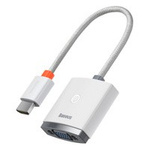 Baseus Lite Series Zásuvkový adaptér HDMI na VGA bílý (WKQX010002)