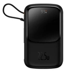 [RETURNED ITEM] Powerbanka Baseus Qpow Digital Display s rychlým nabíjením 10000mAh 22,5W QC/PD/SCP/FCP s vestavěným USB-C kabelem černá