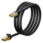 Vysokorychlostní síťový kabel Baseus Speed Seven RJ45 10 Gb/s 1,5 m černý (WKJS010201)