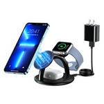 Indukční nabíjecí stanice Choetech 3 v 1 iPhone 12/13/14, AirPods Pro, Apple Watch černá (T587-F)
