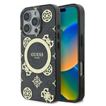 Etui Guess iPhone 16 Pro 6.3"  czarny/black hardcase IML Peony On 4G Background MagSafe