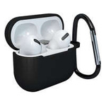 Pouzdro pro AirPods 3 silikonový měkké pouzdro sluchátka + přívěsek na klíče černý (case D)