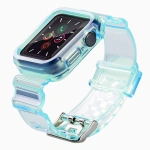Silikonowa opaska pasek bransoleta bransoletka etui Strap Light Set do zegarka Apple Watch 44 mm - niebieska