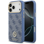 Etui Guess 4G Strass Logo MagSafe do     iPhone 17 Pro Max niebieski