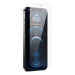 Baseus 2x tvrzené sklo pro iPhone 12 Pro / iPhone 12 s krytem reproduktoru + polohovadlem (SGBL060702) (case friendly)
