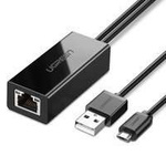 Ugreen externí síťová karta micro USB 100Mbps pro Chromecast 1m černá (30985)