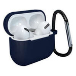 Pouzdro pro AirPods 3 silikonový měkké pouzdro sluchátka + přívěsek na klíče tmavě modrý (case D)