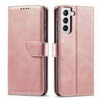 Magnet Case elegantní pouzdro pouzdro kryt s klopou a funkcí stojánku Samsung Galaxy S22+ (S22 Plus) růžový