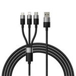 3v1 USB - micro USB / Lightning / USB C 3,5A 1,2m kabel Baseus StarSpeed - černý