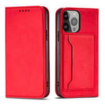 Pouzdro Magnet Card Case pro Samsung Galaxy S23+ flip cover stojánek na peněženku červené