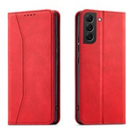 Magnet Fancy Case pro Samsung Galaxy S23+ flip cover stojánek na peněženku červený