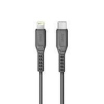 Uniq kabel MFI Flex USB-C- Lightning 18W nylon šedý / uhlově šedý