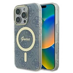 Etui Guess iPhone 16 Pro 6.3" niebieski/blue hardcase IML 4G MagSafe