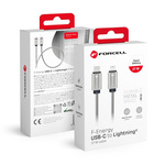 Kabel USB C do Lightning Forcell F-Energy PD 3A 27W Metal 1 m C238 srebrny