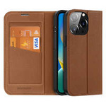 Pouzdro Dux Ducis Skin X2 pro iPhone 14 Pro s magnetickou klopou hnědé