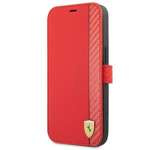 Pouzdro FERRARI Apple iPhone 13 Mini Book On Track Carbon Case Red Pouzdro