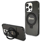 Etui Guess GUHMP13XHRSGSK iPhone 13 Pro Max 6.7" czarny/black hardcase Ring Stand Script Glitter MagSafe Case