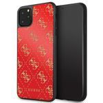 Pouzdro Guess iPhone 11 Pro Max červené pevné pouzdro 4G Double Layer Glitter