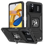 Wozinsky Ring Armor Tough Hybrid Case Cover + magnetický držák Mi Poco M4 Pro 5G / Redmi Note 11 5G (Čína) / Redmi Note 11T 5G / Redmi Note 11S 5G černá