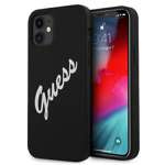 Pouzdro GUESS Apple iPhone 12 Mini Silicone Vintage GUHCP12SLSVSBW Black White Hardcase