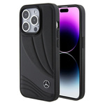 Etui Mercedes MEHCP15L8ROLK iPhone 15 Pro 6.1" czarny/black hardcase Leather Wave Patern Case