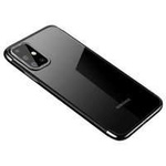 Průhledný barevný case gelový kryt pouzdro s kovovým okrajem Samsung Galaxy A72 4G černý