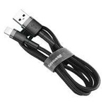 Baseus Cafule Cable odolný nylonový kabel USB / Lightning QC3.0 2.4A 0.5M černo-šedý (CALKLF-AG1)