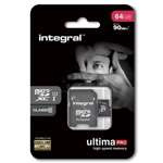 Integrovaná paměťová karta 64GB microSDXC Ultima Pro cl. 10 UHS-I 90 MB/s + adaptér