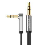 Ugreen plochý úhlový kabel AUX audio kabel 3,5 mm mini jack 0,5 m černý (AV119 10596)