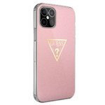 Pouzdro GUESS Apple iPhone 12 Mini Metallic Collection GUHCP12SPCUMPTPI Pink Hardcase