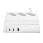 USAMS Napájecí lišta 65W Super Si Rychlé nabíjení USB Prodlužovací zásuvka EU bílá/bílá CC160TC01 (US-CC160)