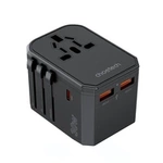 Choetech PD6041 USB-C USB-A PD 30W cestovní nabíječka se 4 zástrčkami US EU UK AU – černá