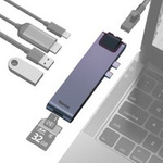 Baseus Multifunkční HUB 7v1 USB C Thunderbolt Docking Station (MacBook Pro 2016 / 2017 / 2018) šedá
