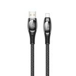 Kabel Opletený USAMS Lightning 2A Rychlé nabíjení LED 1,2 m Černá