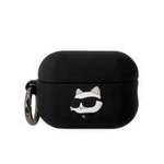 Karl Lagerfeld KLAP2RUNCHK Kryt AirPods Pro 2 černý/černý Silikonová hlava Choupette 3D