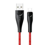 USAMS Kabel opletení U41 Lightning Fast Charge 3m červená/červená SJ397USB02 (US-SJ397)