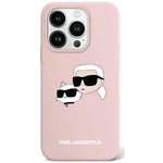 Etui Karl Lagerfeld KLHMP15XSKCHPPLP iPhone 15 Pro Max 6.7" różowy/pink hardcase Silicone Karl & Choupette MagSafe