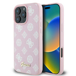 Etui Guess iPhone 16 Pro 6.3" różowy/pink hardcase Peony Script Logo MagSafe