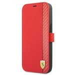 Pouzdro FERRARI Apple iPhone 13 13 Pro Book On Track Carbon Case Red Pouzdro