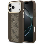 Etui Guess 4G Stripe MagSafe do iPhone   17 Pro Max brązowy