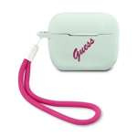Pouzdro GUESS Apple Kryt AirPods Pro Silikonový Vintage GUACAPLSVSBF Fuchsiově modrý Case