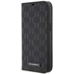 Hülle Karl Lagerfeld KLBKP14SSAKLHPK iPhone 14 6,1" Buchcase schwarz/schwarz Saffiano Monogram Case