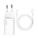 Rychlá nabíječka Baseus Super Si 1C USB Typ C 20W Napájení + USB kabel Typ C - Lightning 1m bílý (TZCCSUP-B02)