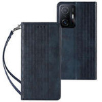 Magnet Strap Case Case pro Samsung Galaxy A12 5G Pouch Wallet + Mini Lanyard Pendant Blue