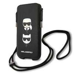 Karl Lagerfeld Kabelka KLHCP12LOPHKCK 6,7" černá/černá tvrdácase Saffiano Ikonik Karl&Choupette Head