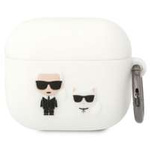 Karl Lagerfeld KLACA3SILKCW Coperchio AirPods 3 bianco/bianco Silicone Karl &amp; Choupette